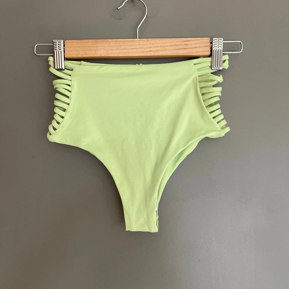 L Space XS‎ Bikini Swimsuit High Waist Cutout Two Piece Yellow Good Fit